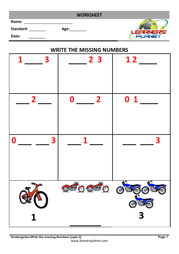 Free Printable Counting Worksheets for Pre-k & Kindergarten